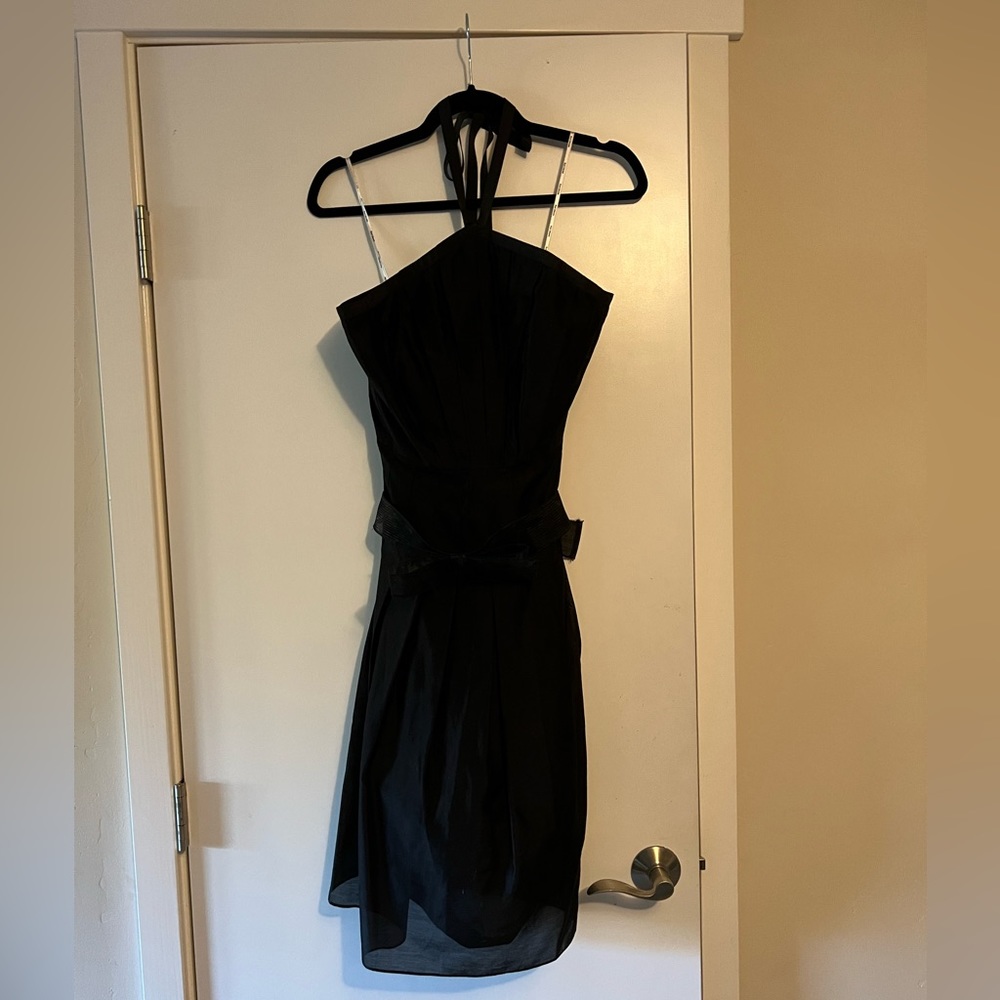 Kay Unger Little Black Dress with detachable bow belt